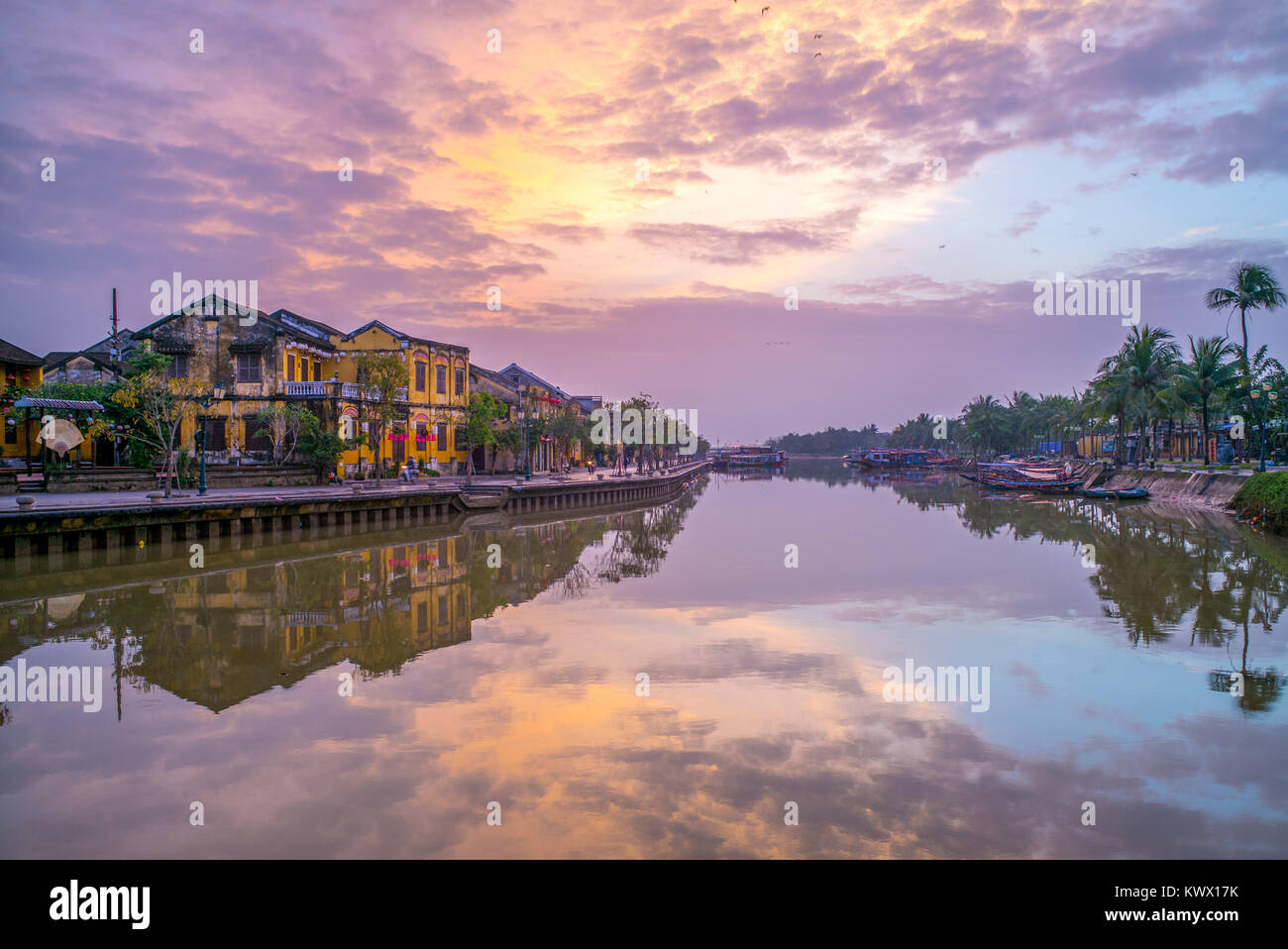El paisaje de la ciudad antigua de Hoi An, Vietnam Foto de stock