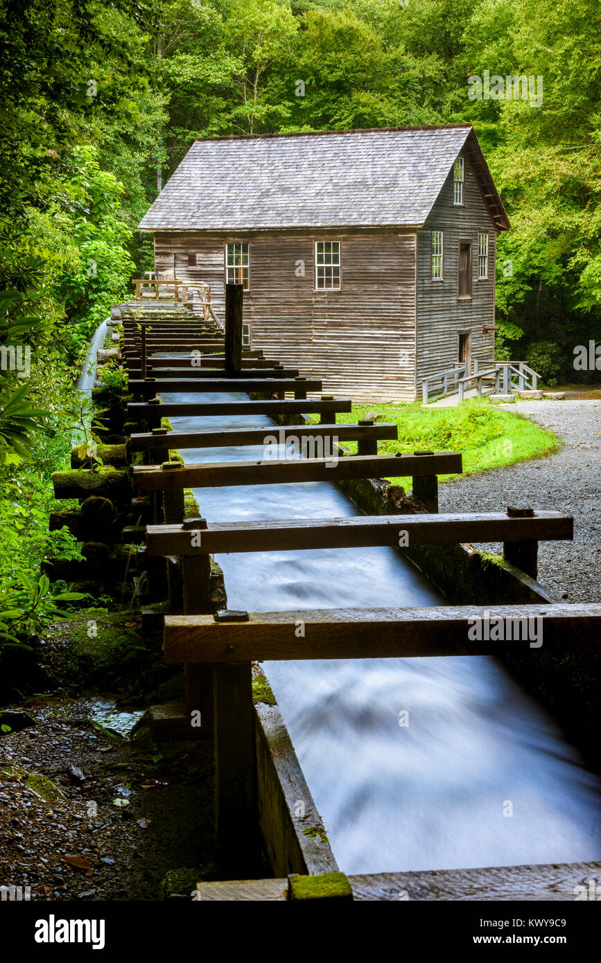 Mingus Grist Mill en Great Smoky Mountains National Park. Foto de stock