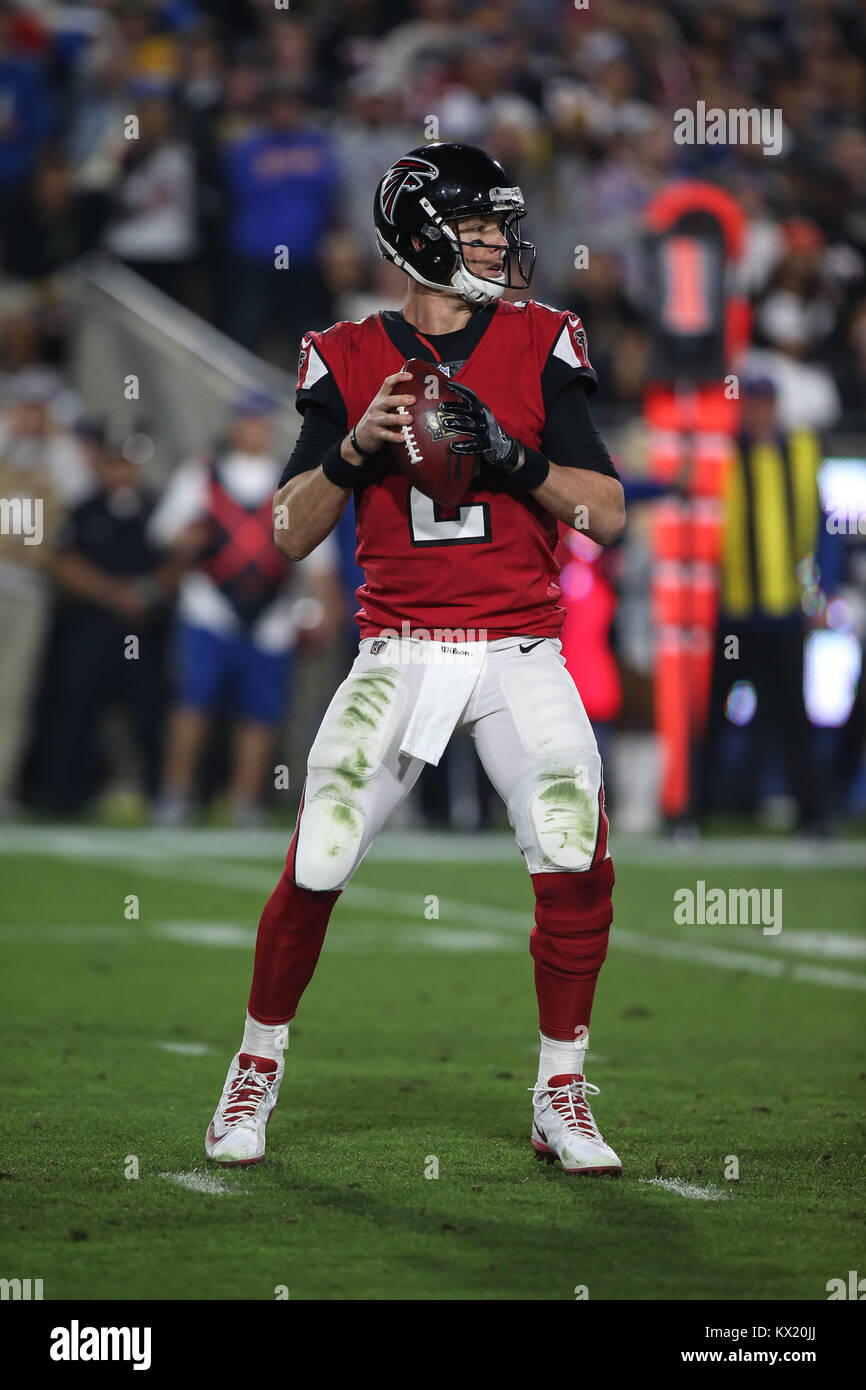 Los Angeles Ca Ee Uu 06th Ene 2018 Atlanta Falcons El Mariscal De Campo Matt Ryan 2 Volver A Pasar Durante La Nfl Juego De Comodines De La Nfc Entre Los Atlanta Falcons