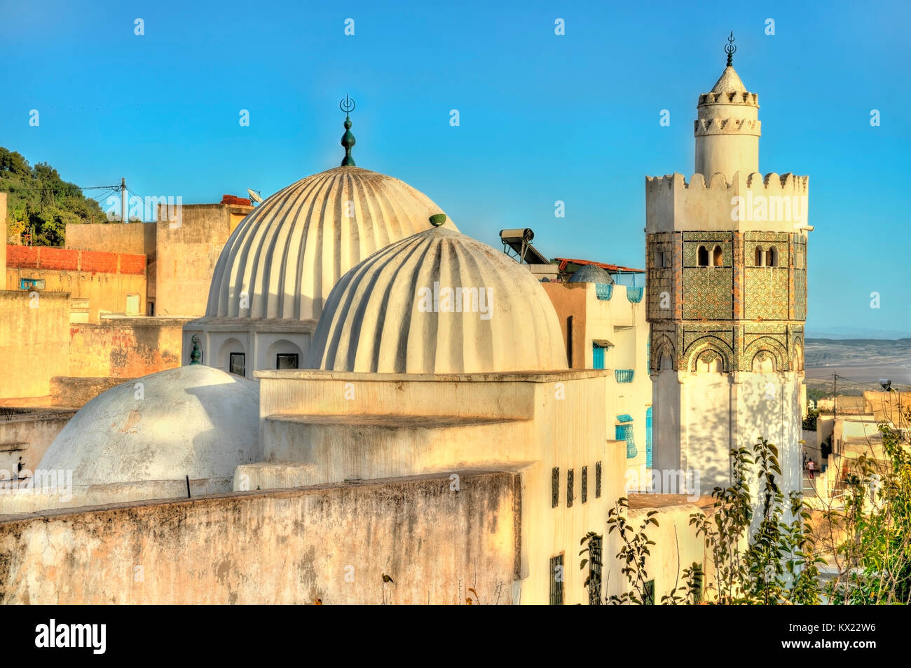 Sidi Bou Makhlouf mezquita en El Kef, en Túnez Foto de stock