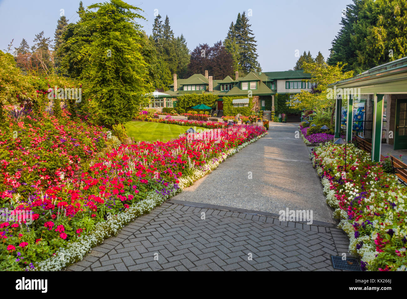 Los Butchart Gardens en Victoria, British Columbia, Canadá, un sitio histórico nacional de Canadá Foto de stock