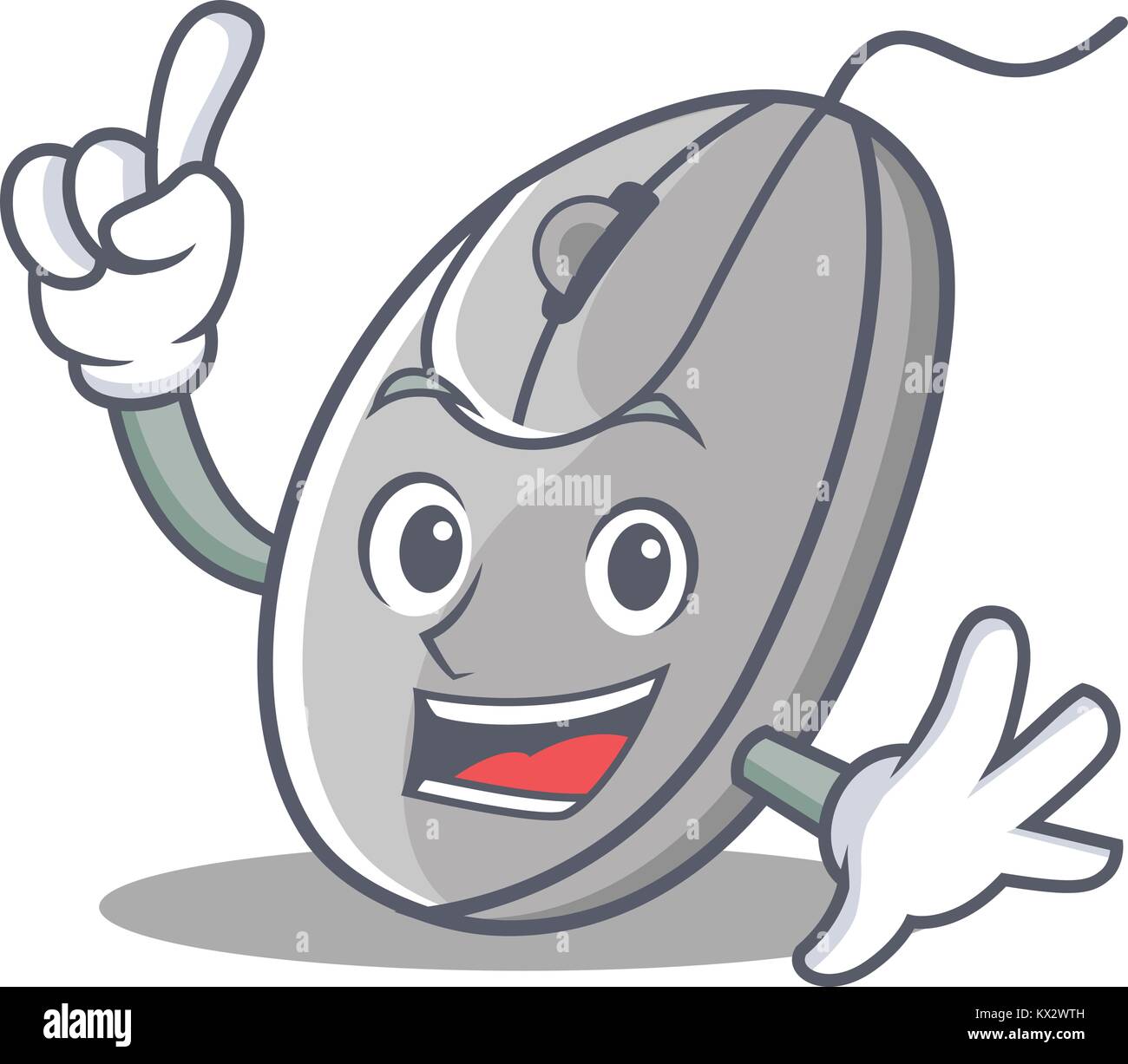 Dedo ratón mascota estilo de dibujos animados Imagen Vector de stock