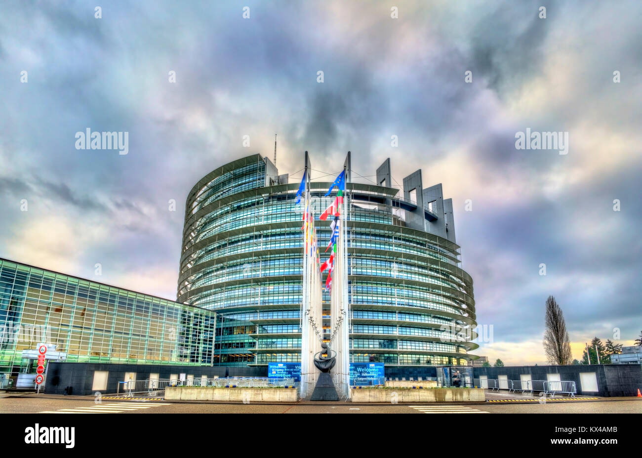 Sede del Parlamento Europeo en Estrasburgo, Francia Foto de stock