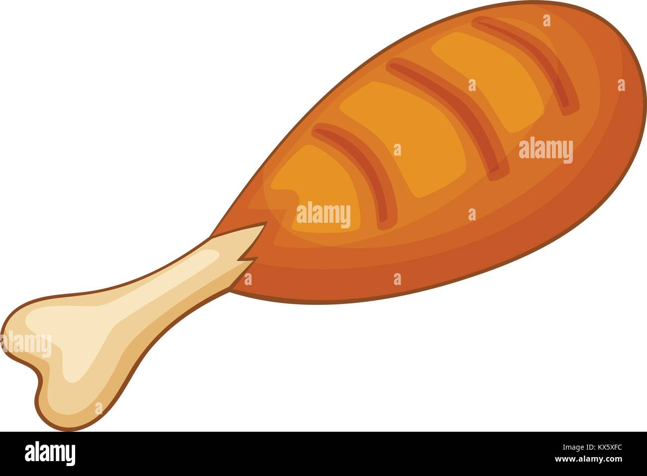 La carne de pollo en el hueso, el icono de estilo de dibujos animados  Imagen Vector de stock - Alamy