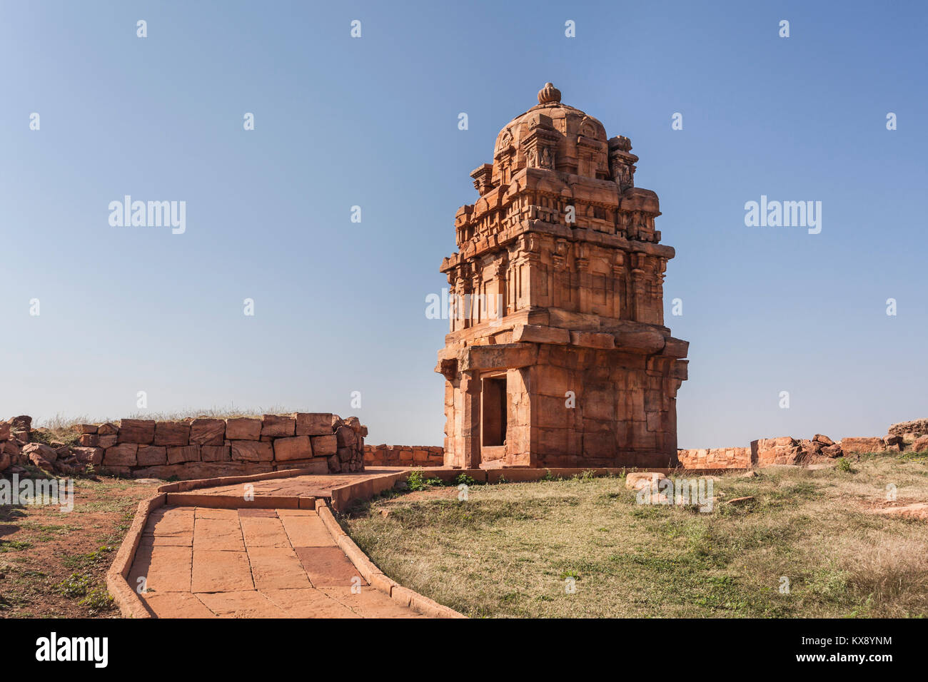 La India, Karnataka, , Badami, Templo Shivalaya inferior Foto de stock