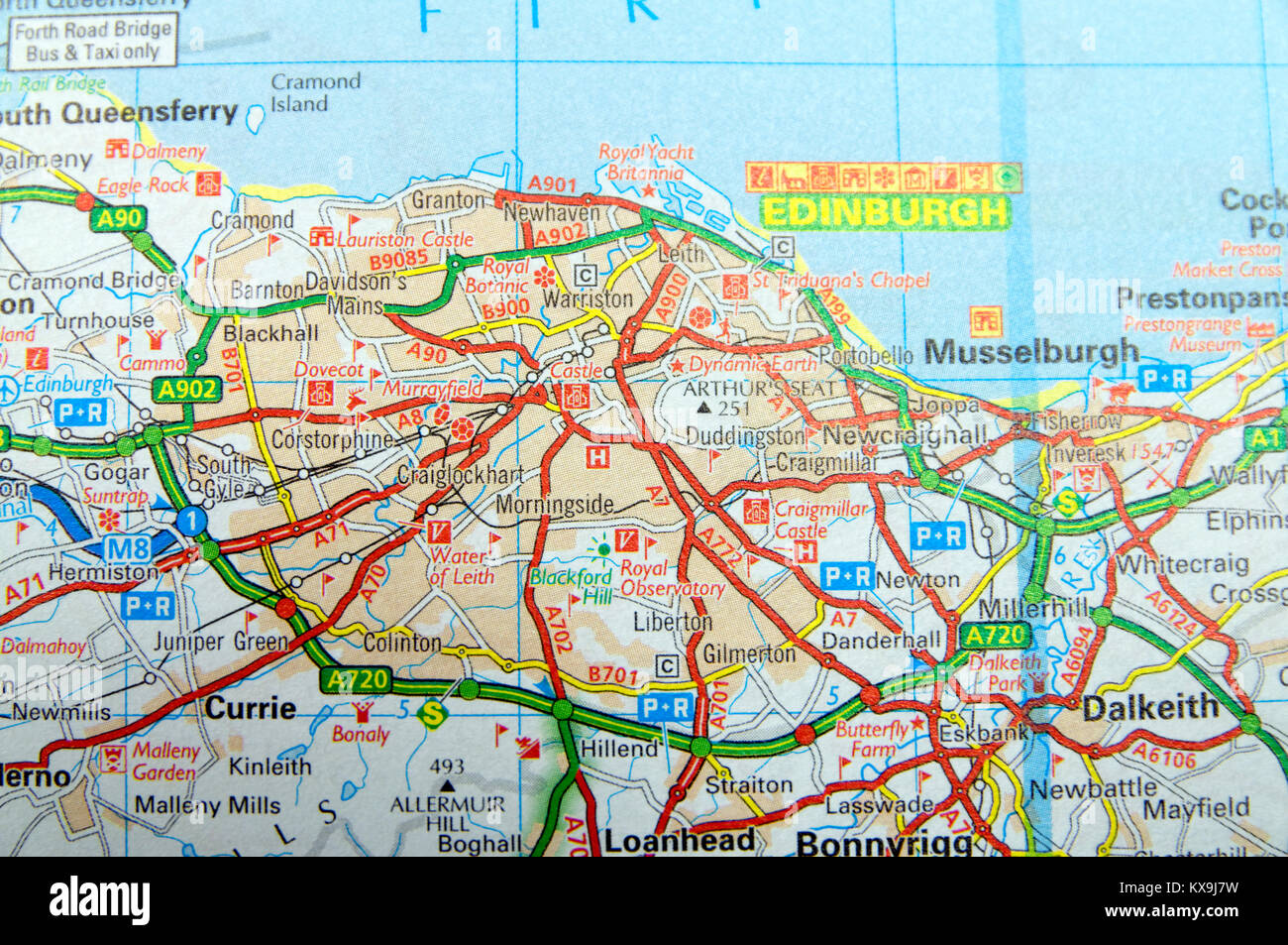 Mapa de Edimburgo, Escocia Fotografía de stock - Alamy