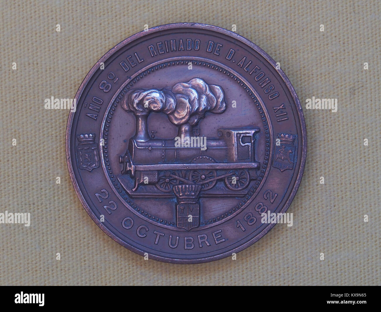8o año del reinado de Alfonso XII D coin Foto de stock