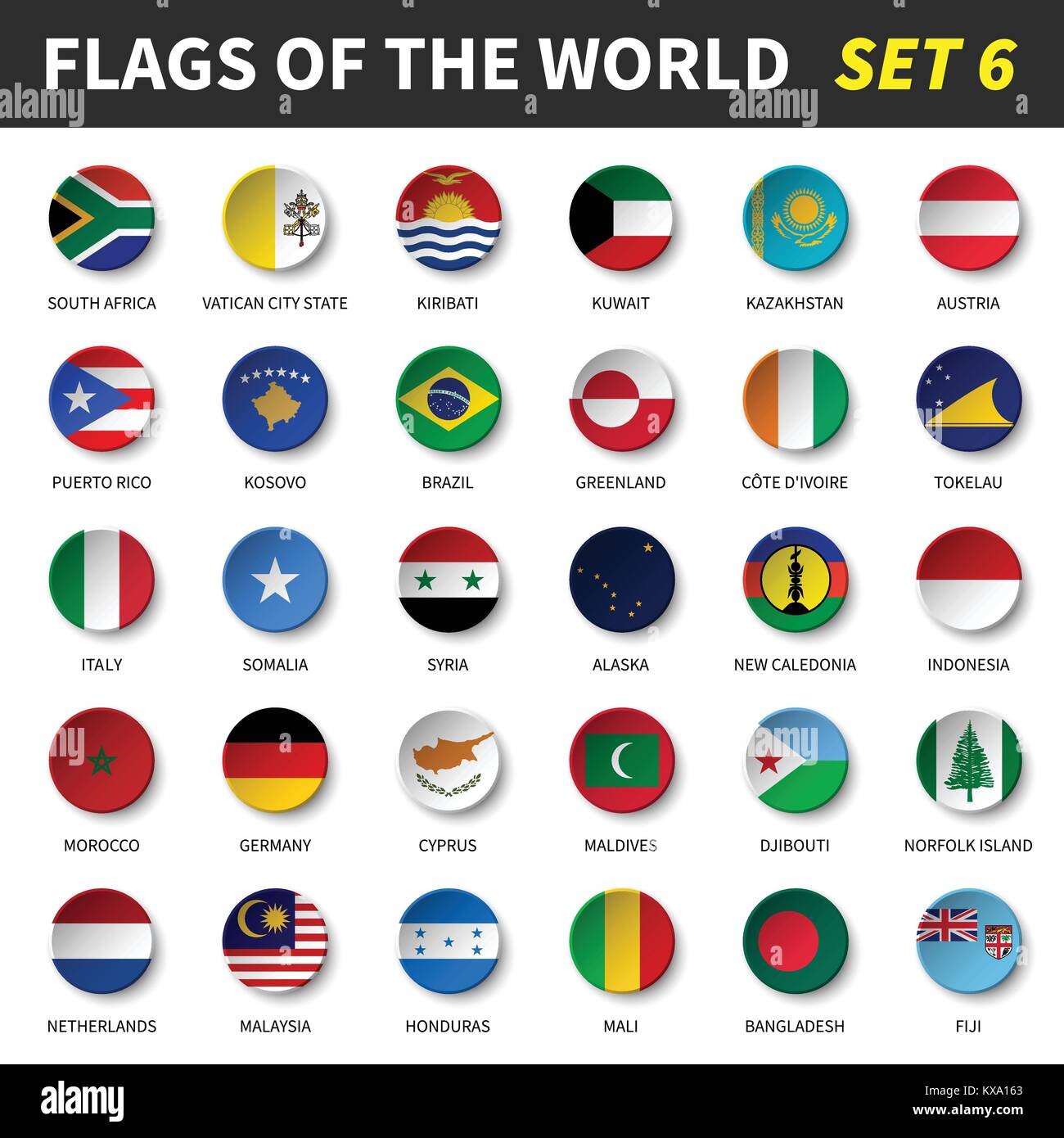 Todas las banderas del mundo 6 . Círculo y diseño cóncavo Imagen Vector de  stock - Alamy