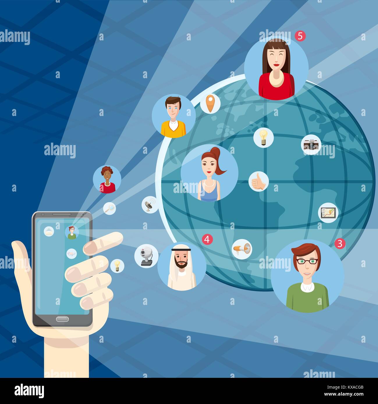 Concepto de tecnología de marketing móvil, estilo de dibujos animados Imagen Vector de stock - Alamy Concepto de tecnología de marketing móvil, estilo de dibujos animados Imagen Vector de stock - Alamy