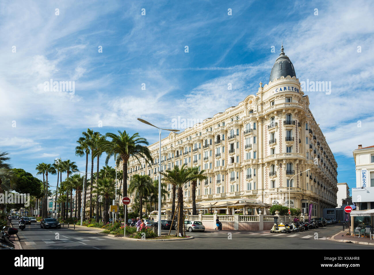 El Hotel Carlton, en Cannes, la Côte d'Azur, Provence-Alpes-Côte d'Azur, en el sur de Francia, Francia Foto de stock