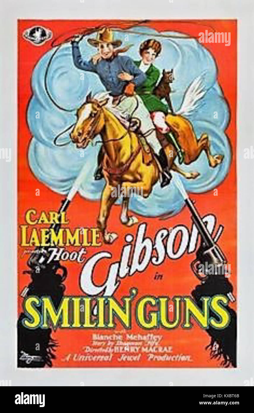 Pistolas de póster Smilin' Foto de stock