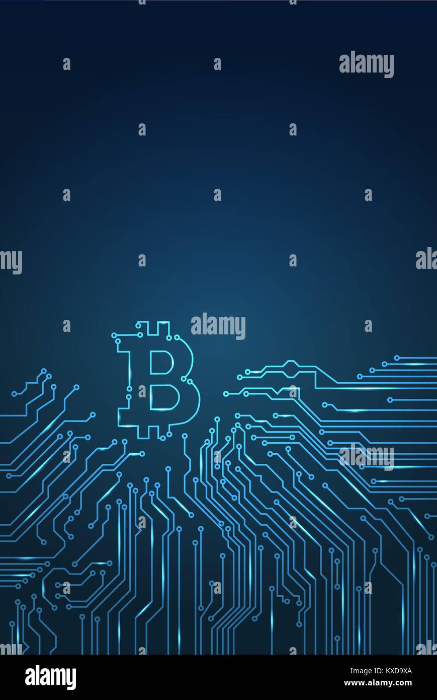 Crypto moneda digital bitcoin antecedentes vectoriales. Ilustración del Vector
