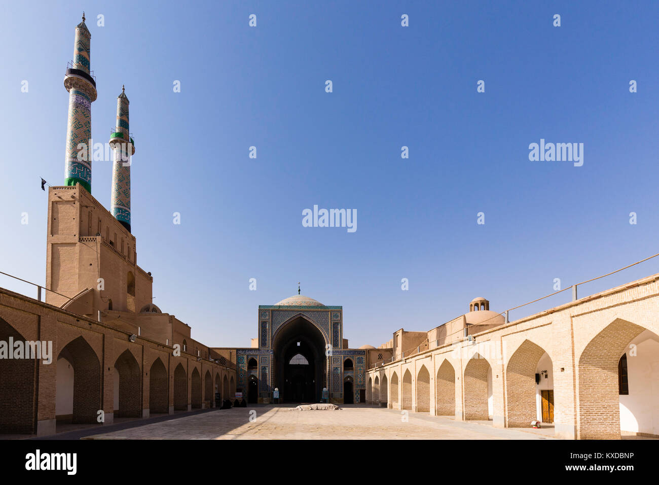 Masjed-e, o Jameh Jameh Mosque, Yazd, Irán Foto de stock