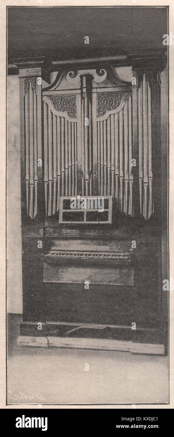 Órgano del siglo XVIII. Foto de stock