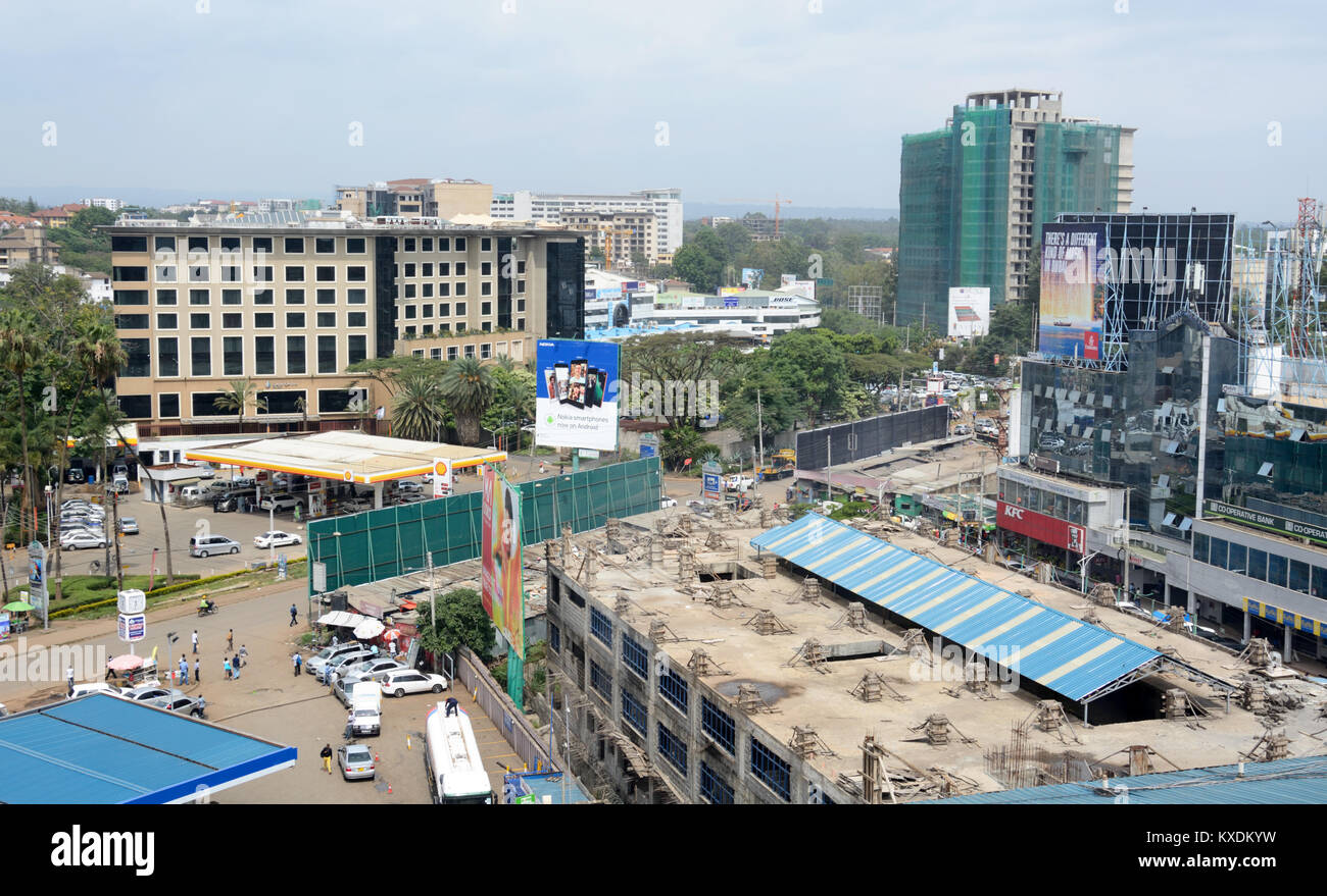 Vista elevada de Westlands, Nairobi, Kenia Foto de stock
