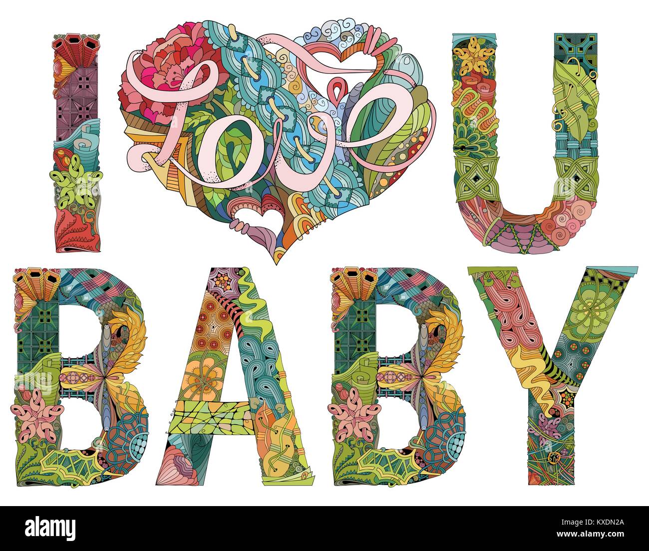 Palabras I Love You Baby Vector Zentangle Objeto Decorativo Imagen Vector De Stock Alamy Palabras I Love You Baby Vector Zentangle Objeto Decorativo Imagen Vector De Stock Alamy