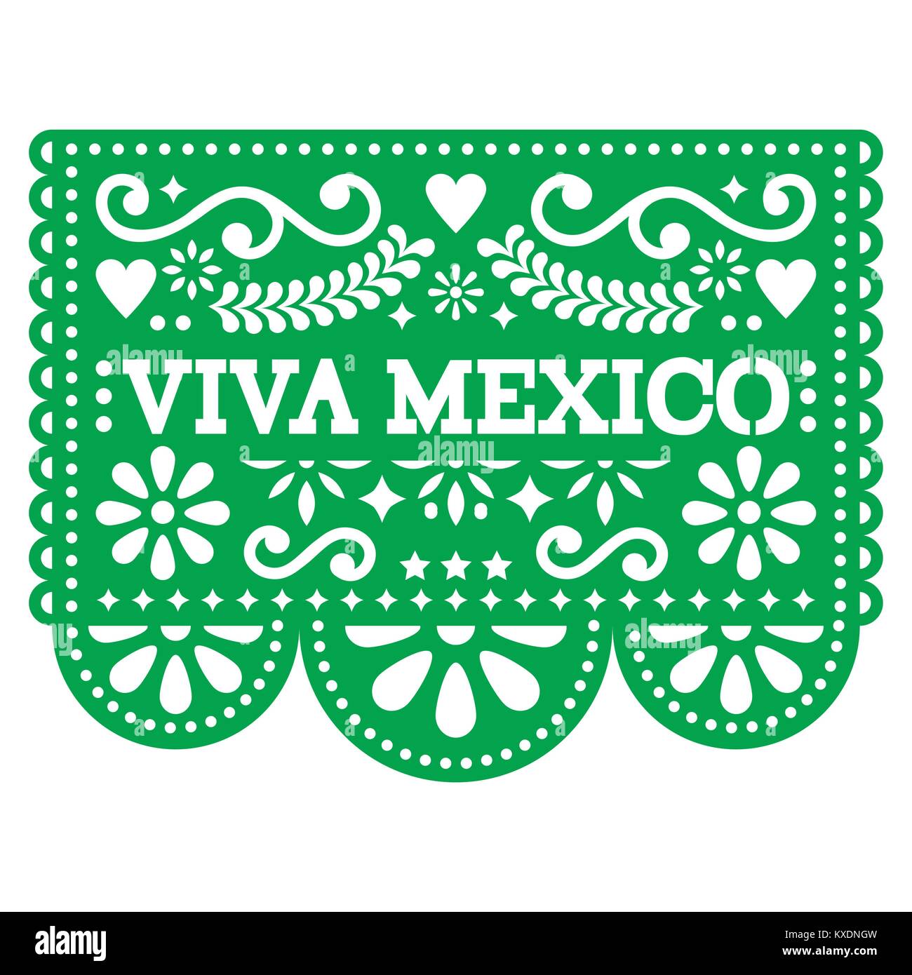 Viva México papel picado diseño vectorial - Papel con decoración Mexicana y  patrón de texto Imagen Vector de stock - Alamy