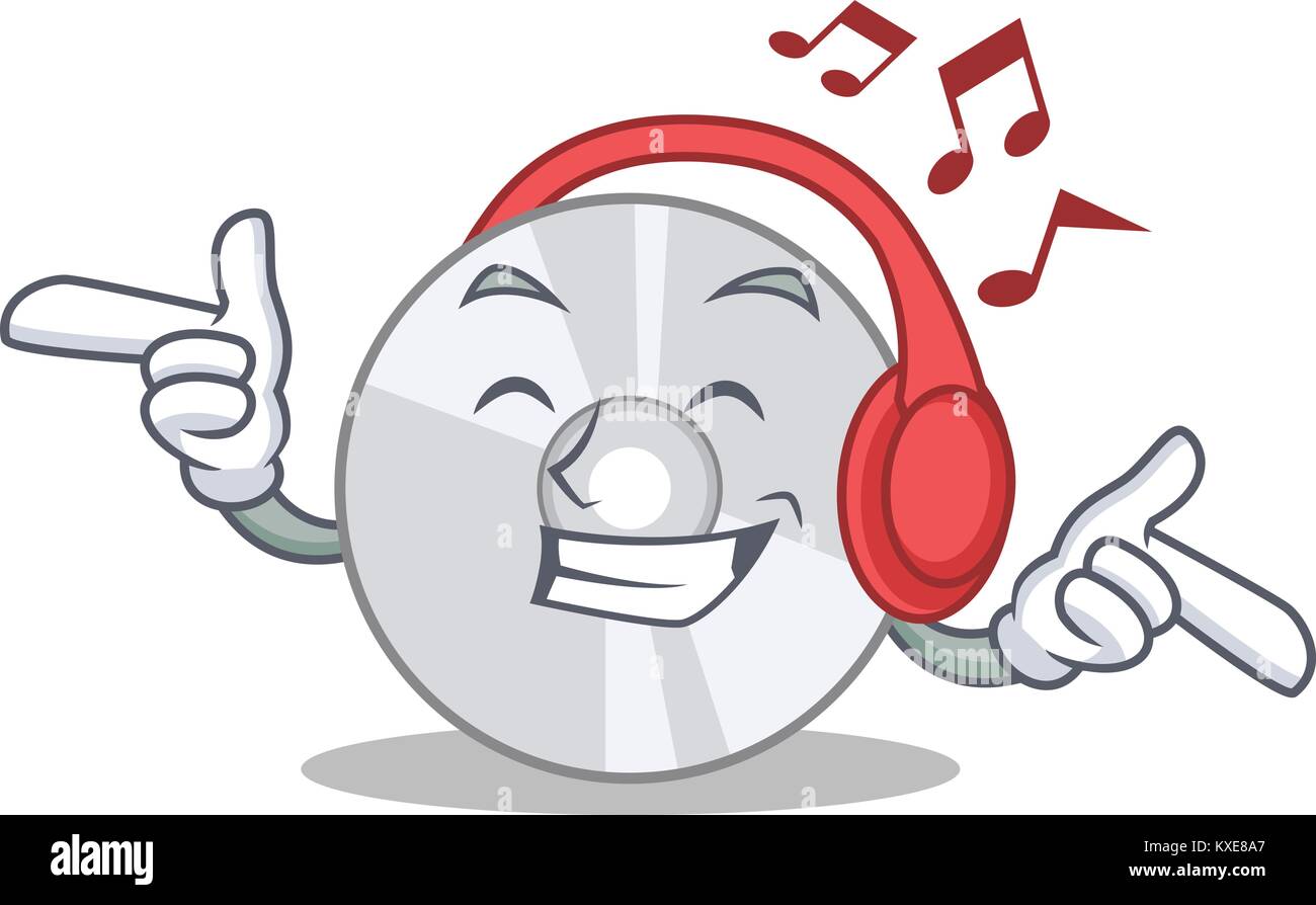 Escuchar CD de música del estilo de dibujos animados de mascotas Imagen  Vector de stock - Alamy