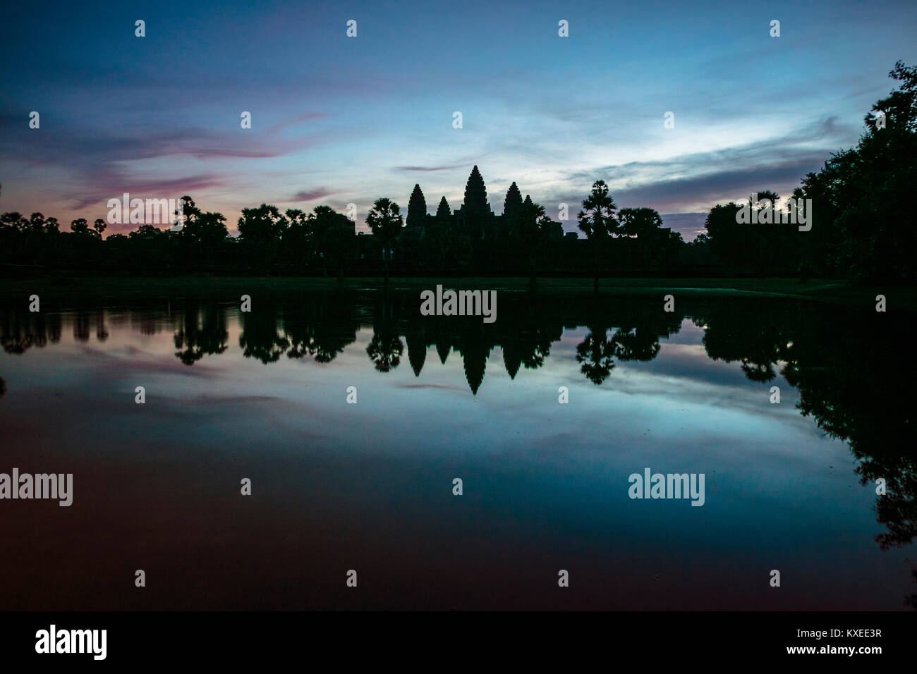 Amanecer, Angor Wat, Camboya. Foto de stock