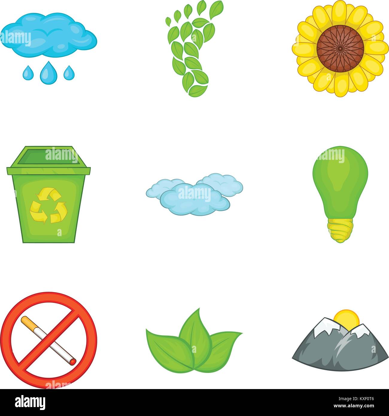 Vigilancia del medio ambiente, conjunto de iconos de estilo de dibujos  animados Imagen Vector de stock - Alamy