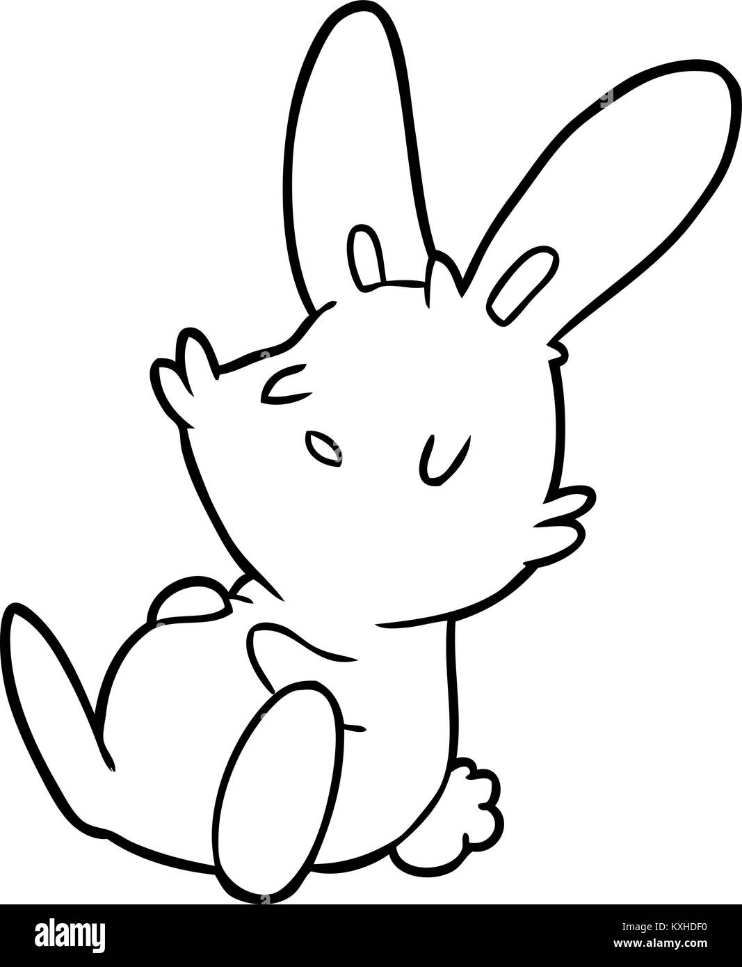 Lindo el dibujo de un conejo durmiendo Imagen Vector de stock - Alamy
