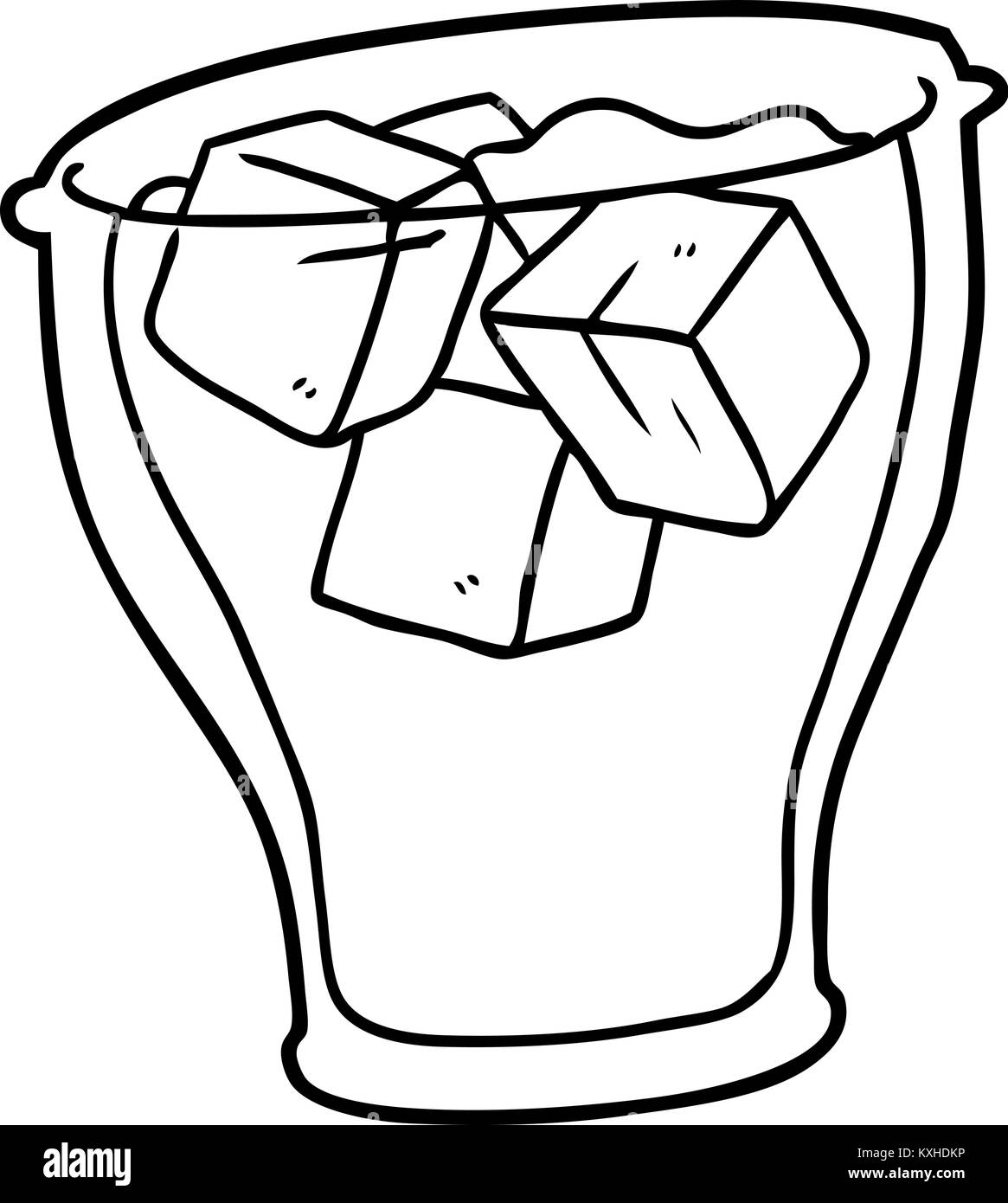 Dibujo de un vaso de coca cola con hielo Imagen Vector de stock - Alamy