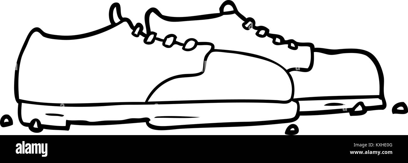 Dibujo de una línea de zapatos viejos Imagen Vector de stock - Alamy