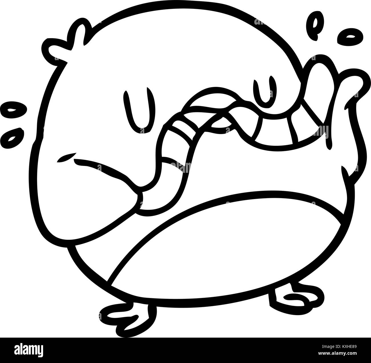 Dibujo De Un Pajaro Comiendo Gusano Ilustracion Del Vector Imagen