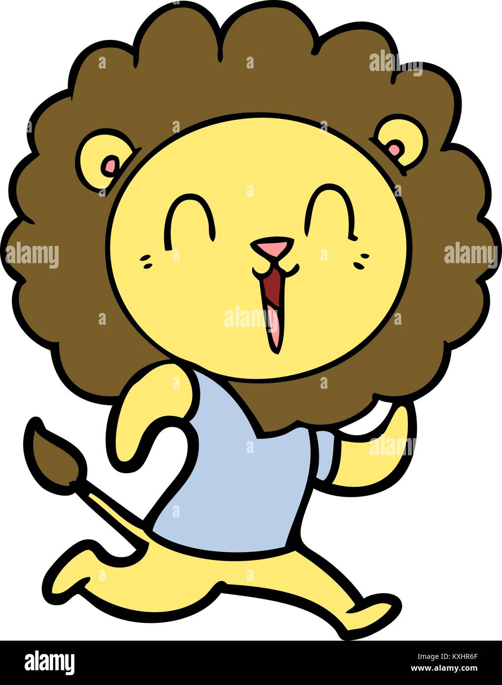 Riendo cartoon león Imagen Vector de stock - Alamy