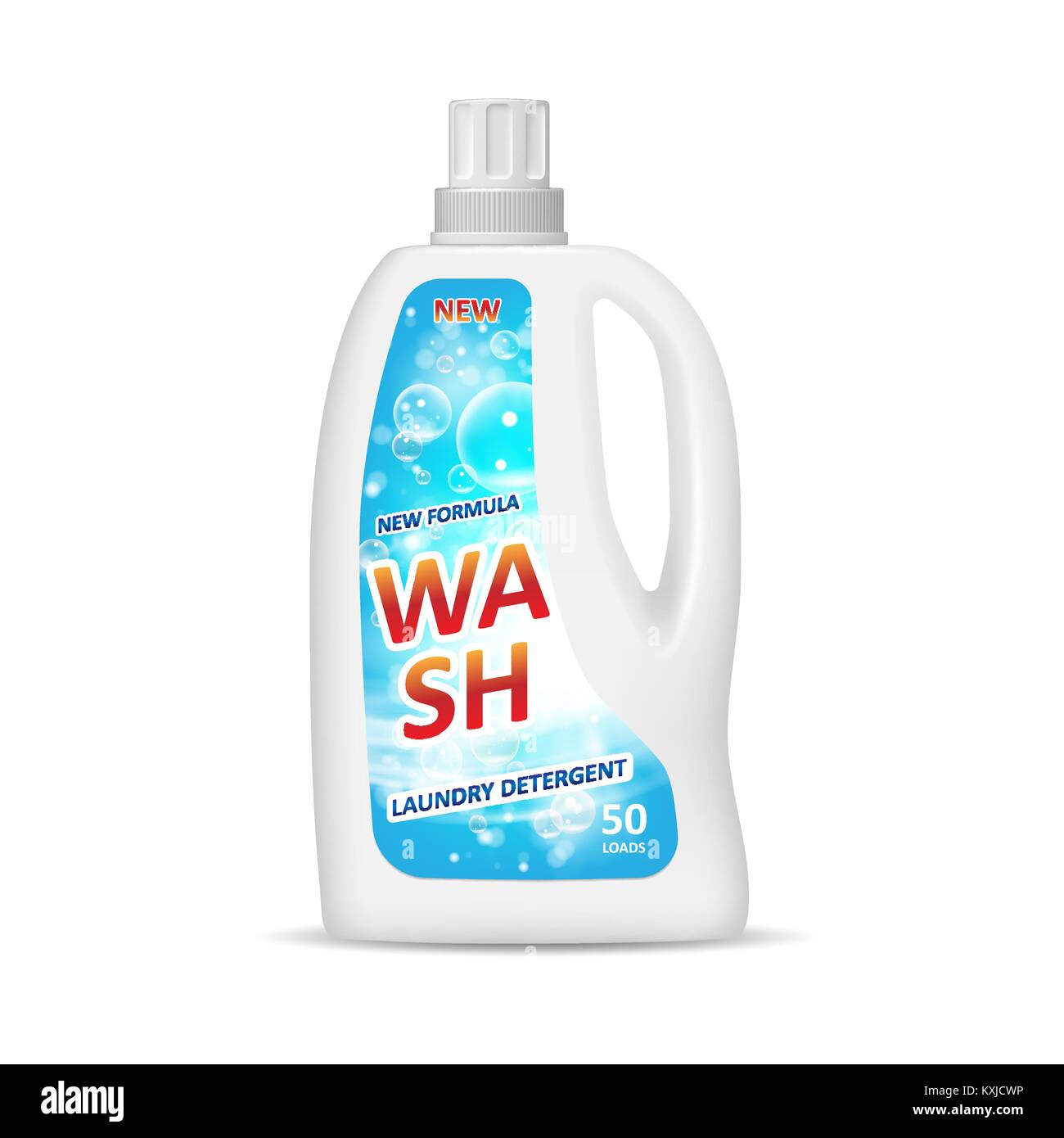Quitamanchas, detergente para la ropa, plantilla publicitaria. cartel de  anuncios sobre fondo azul con camiseta blanca y manchas