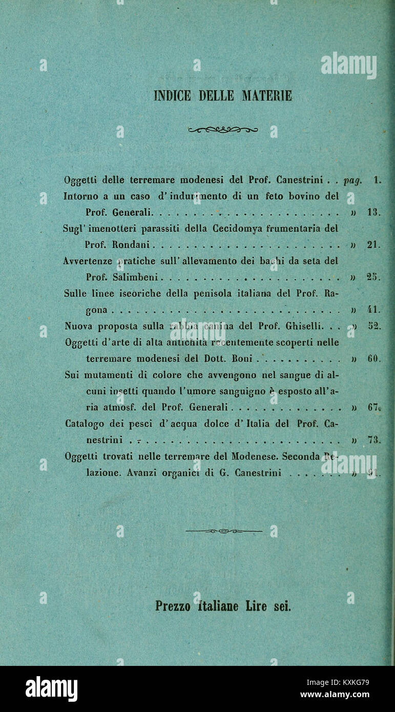 Atti della Società dei e naturalisti matematici di Modena BHL33697771 Foto de stock
