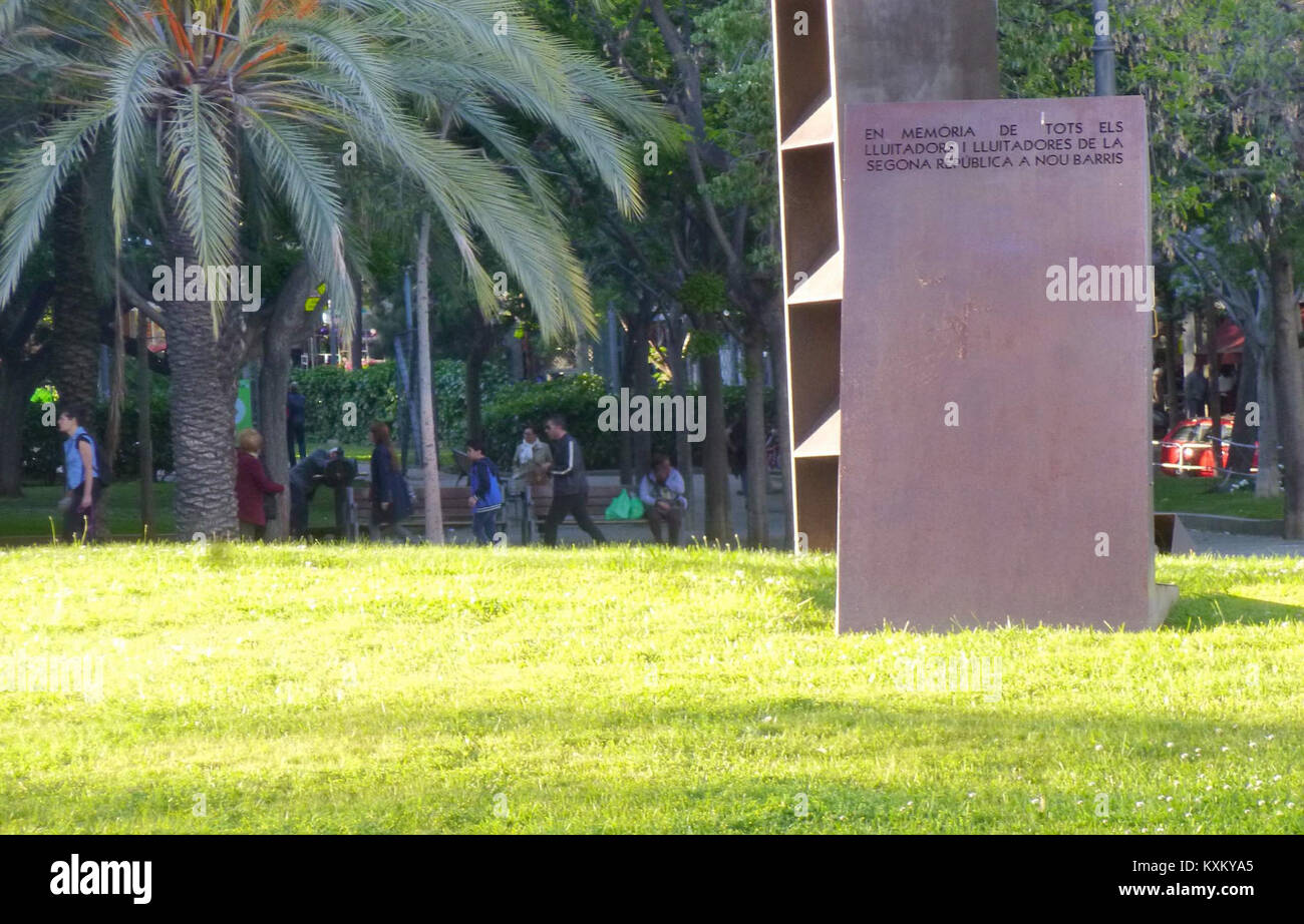Barcelona - Plaza de la República, Homenatge a Pi i Margall 1 Foto de stock