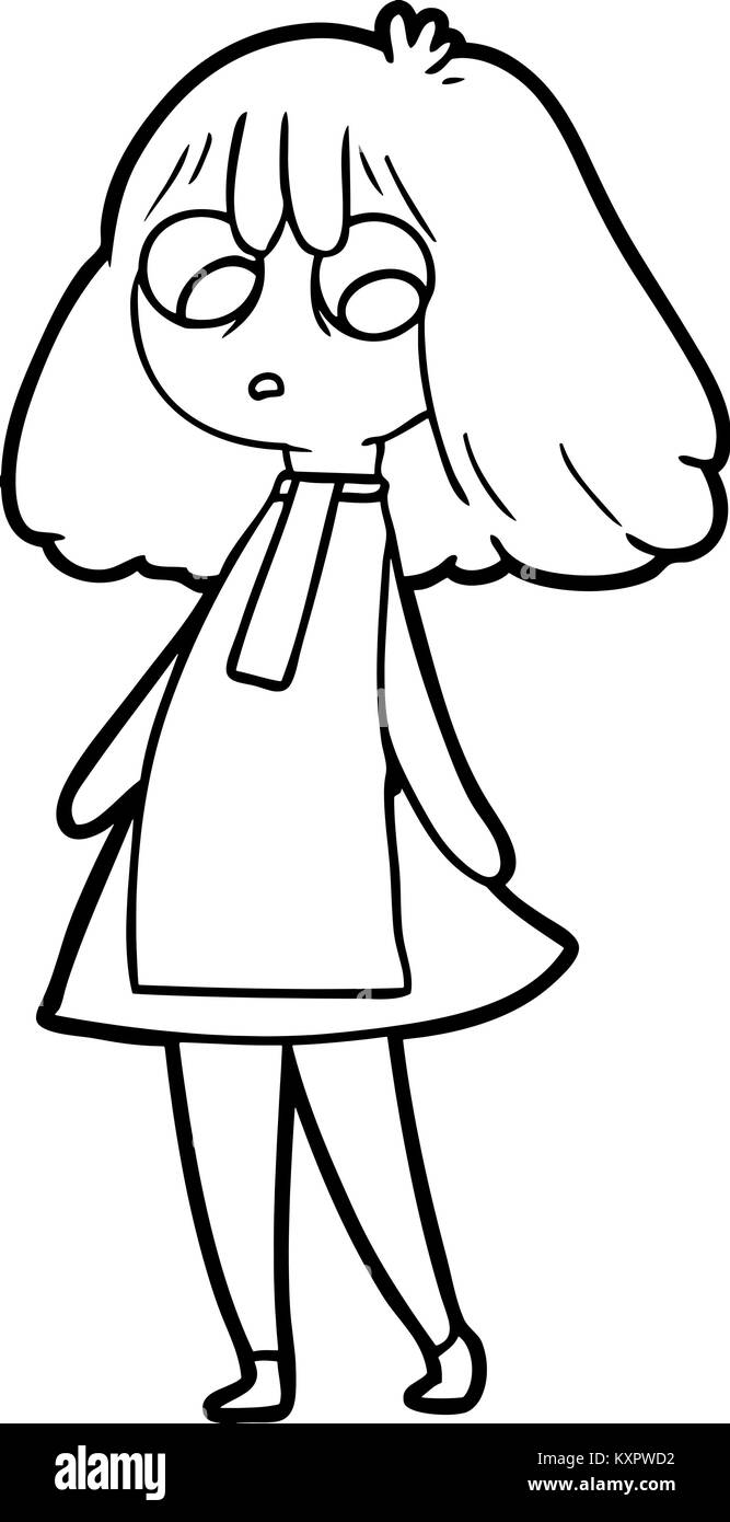 Vestido de niña de dibujos animados Imagen Vector de stock - Alamy
