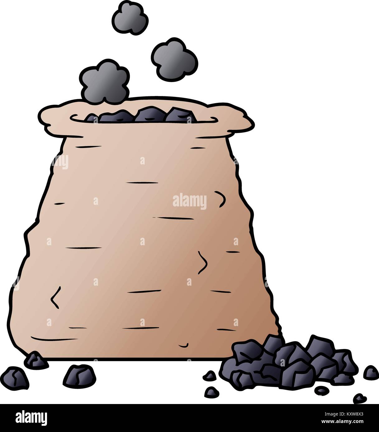 Saco de Carbón de dibujos animados Imagen Vector de stock - Alamy