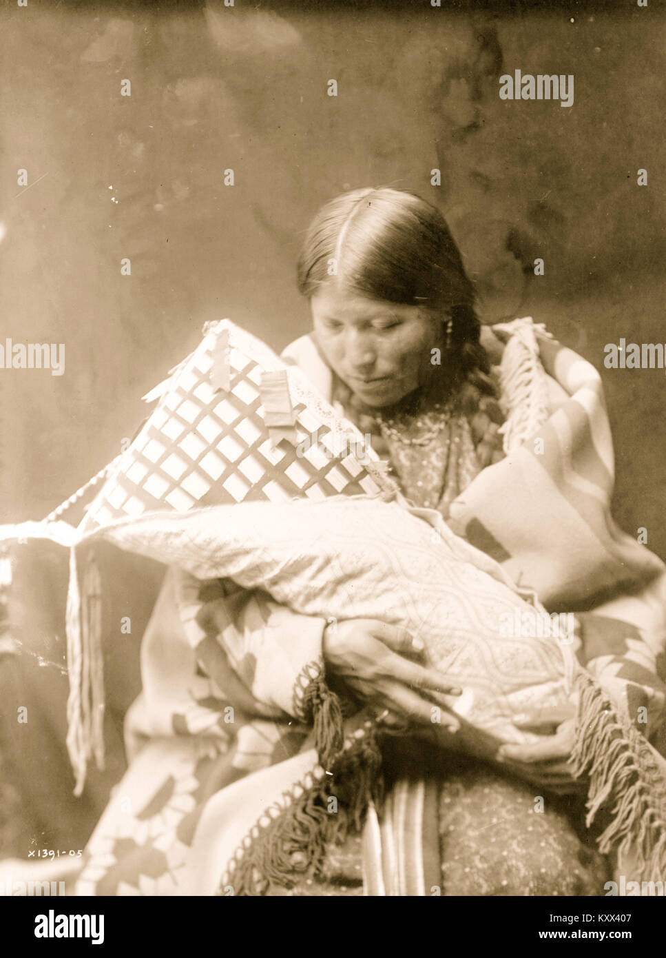 Madre e hijo de Cheyenne Foto de stock