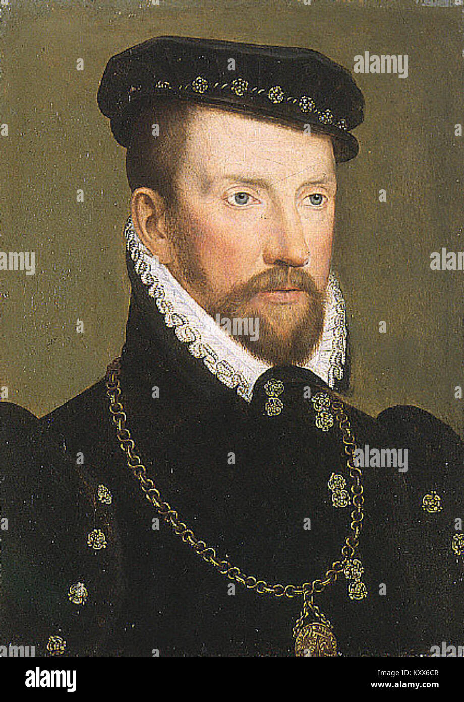 François Clouet - El Almirante Gaspard de Coligny; II. Foto de stock
