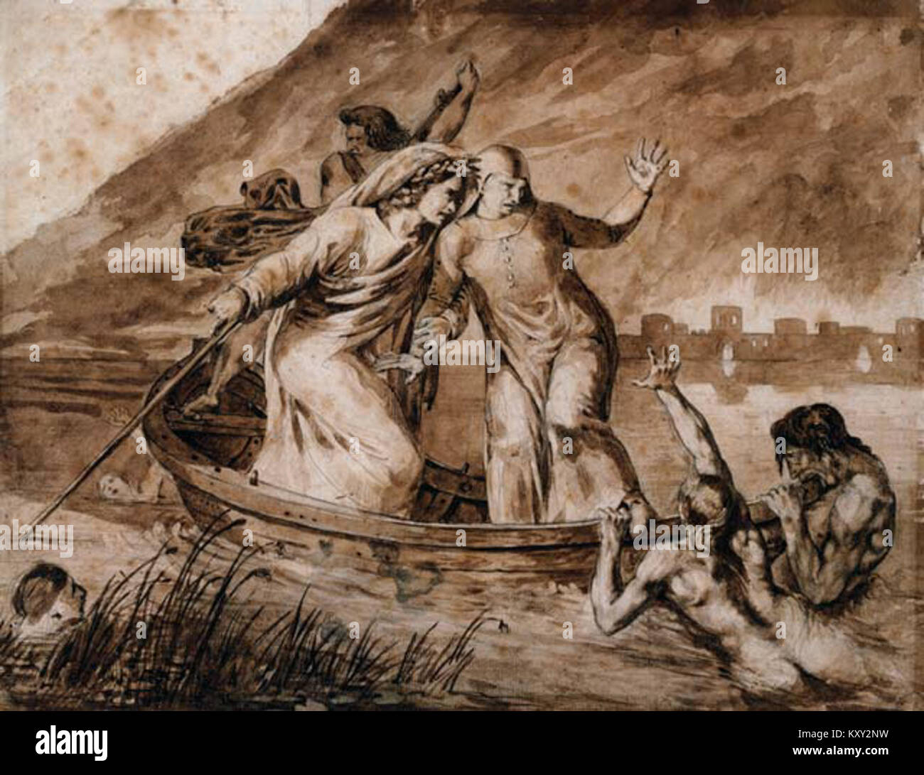 Eugène Delacroix la barca de Dante, v. 1820 Fotografía de stock Alamy