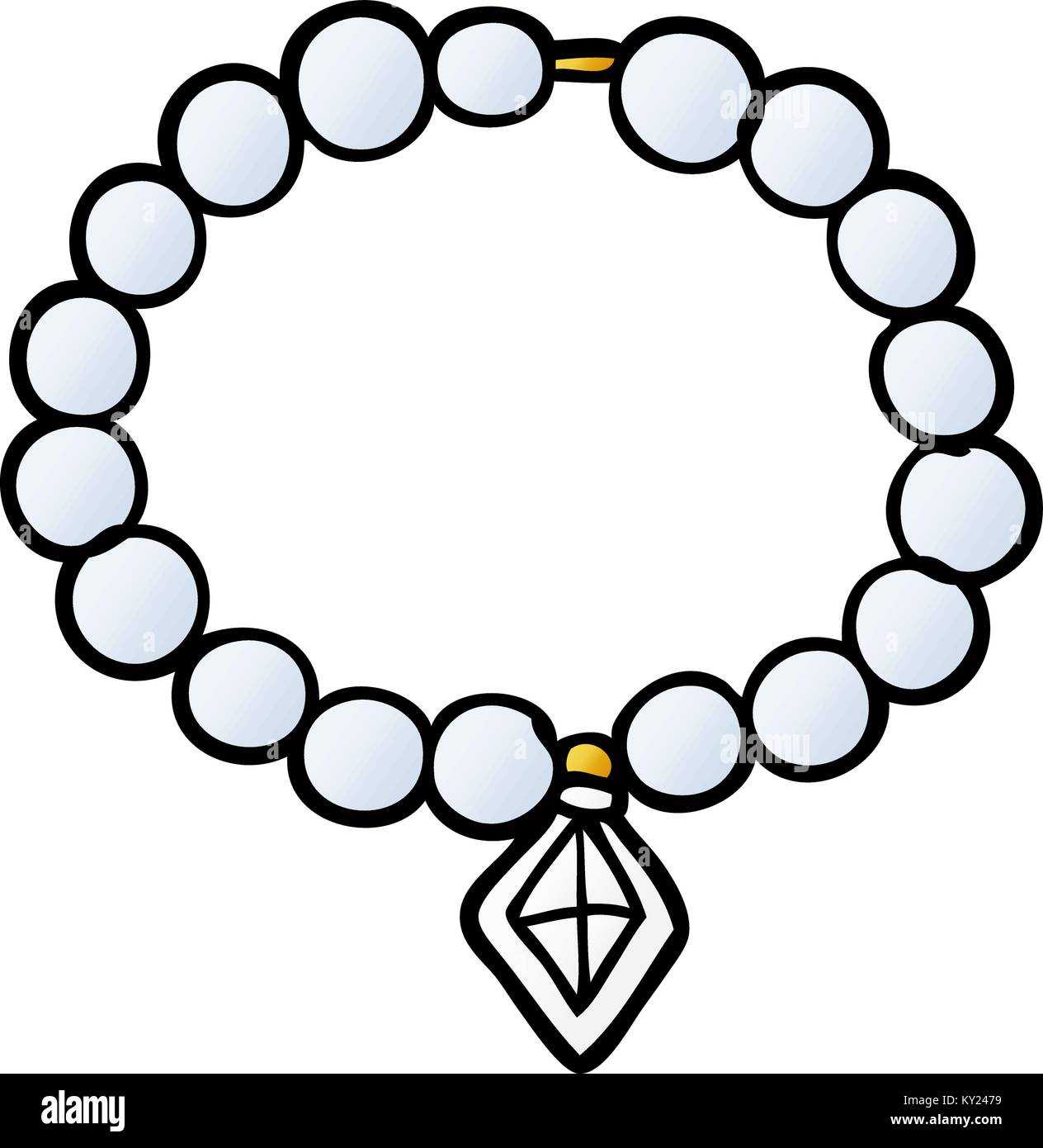 Collar de perlas de dibujos animados Imagen Vector de stock - Alamy