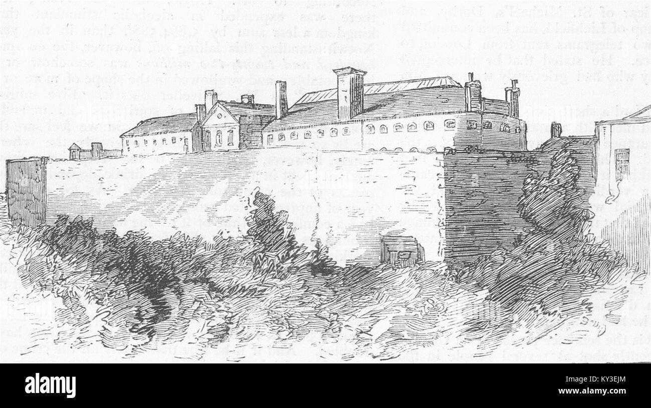 Tierra de Irlanda Kilmainham Gaol, agitación de Dublín de 1881. El gráfico Foto de stock
