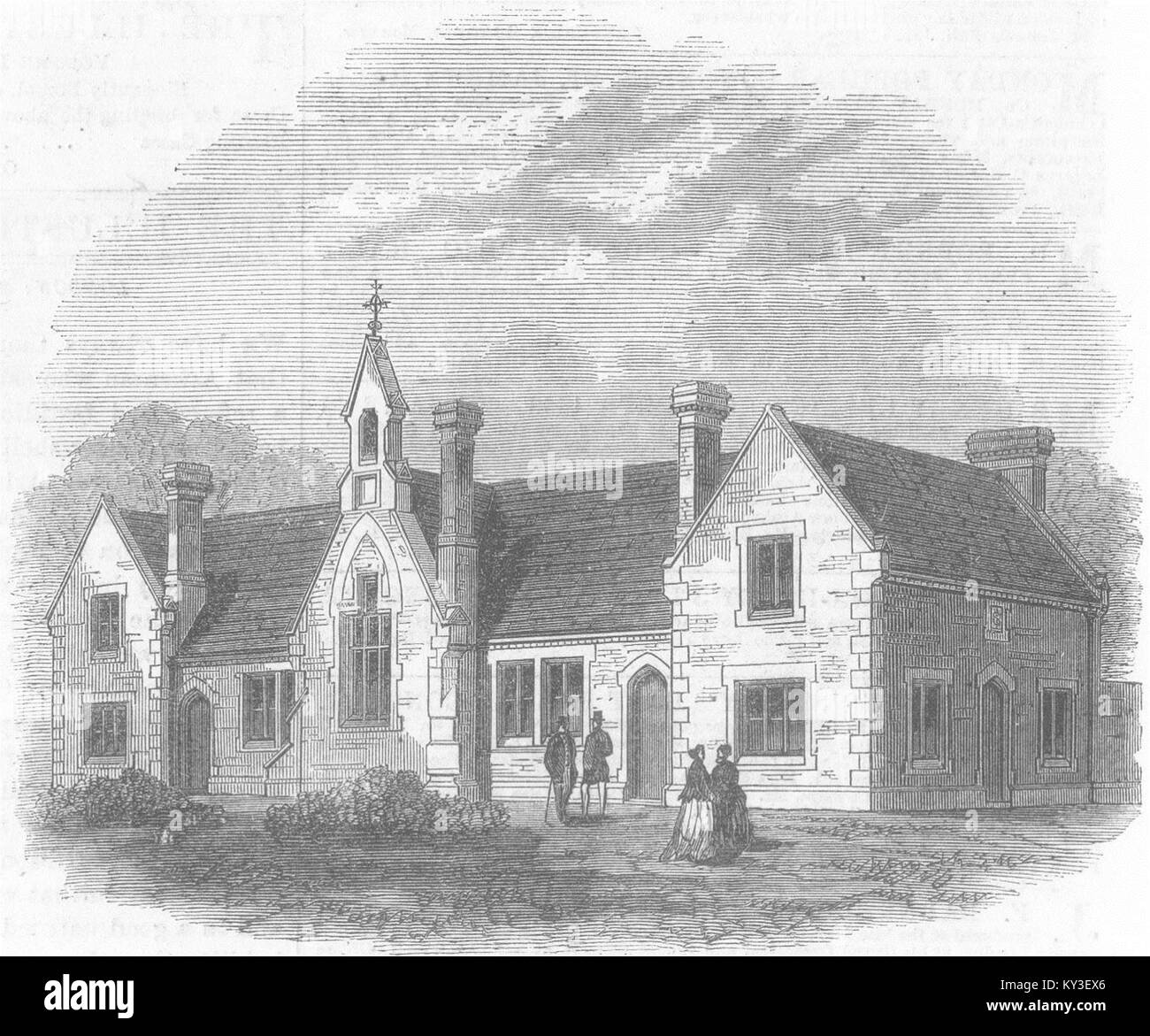 SUFFOLK Cowlinge College, ramas Park, Newmarket, 1868. Illustrated London News Foto de stock