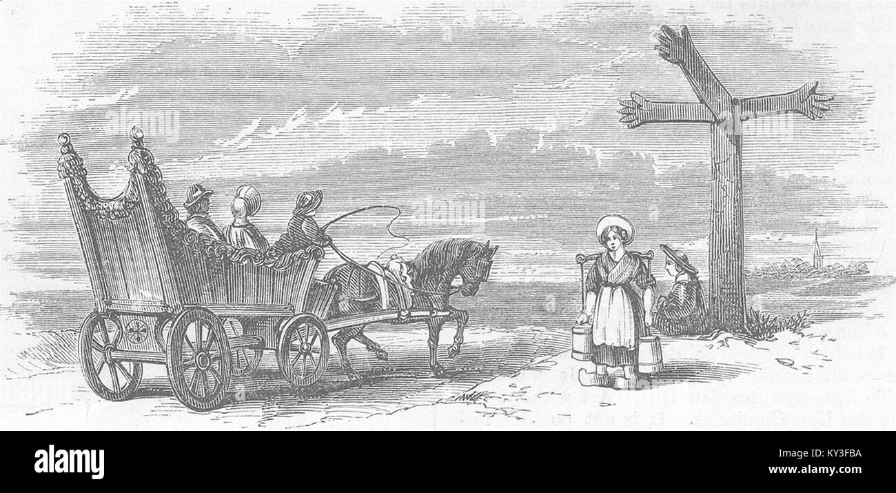 Países Bajos una escena de carretera Holandés 1872. La Art-Journal Foto de stock