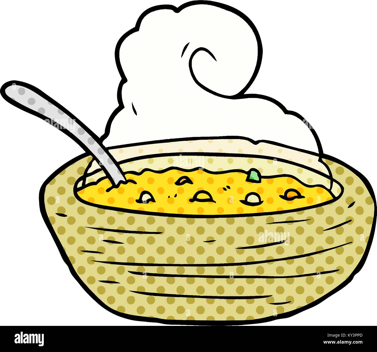 Taza de caldo caliente de dibujos animados Imagen Vector de stock - Alamy