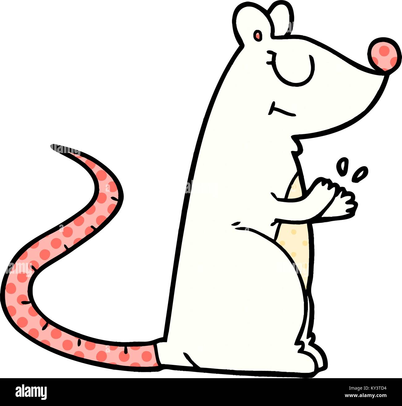 Ratón blanco de dibujos animados Imagen Vector de stock - Alamy