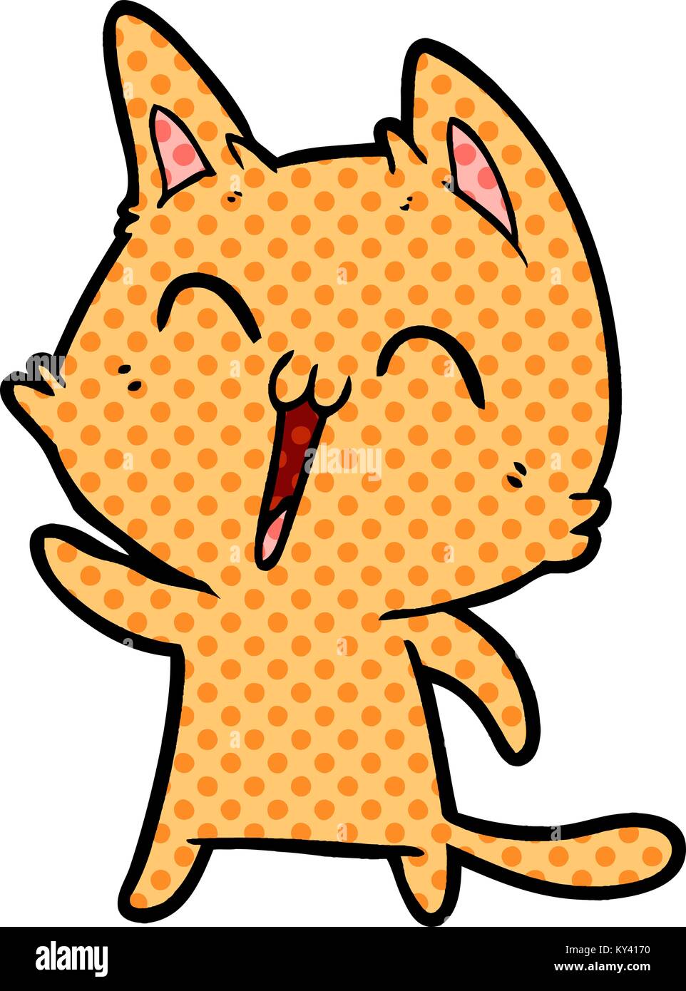 Feliz maullido de gato de dibujos animados Imagen Vector de stock - Alamy