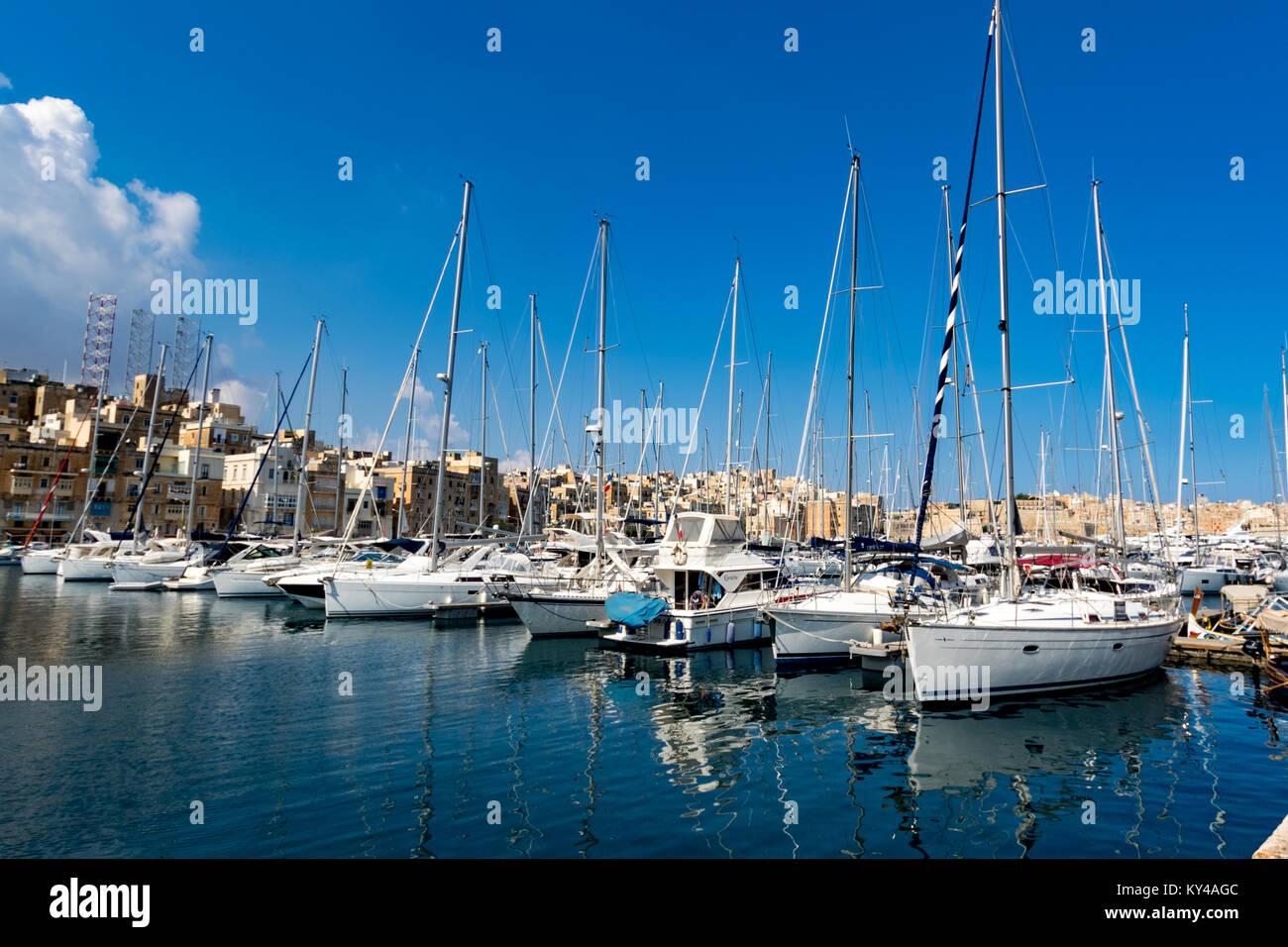 Vittoriosa es un pequeño lugar en la cerca de la capital de Malta, Valletta. Foto de stock