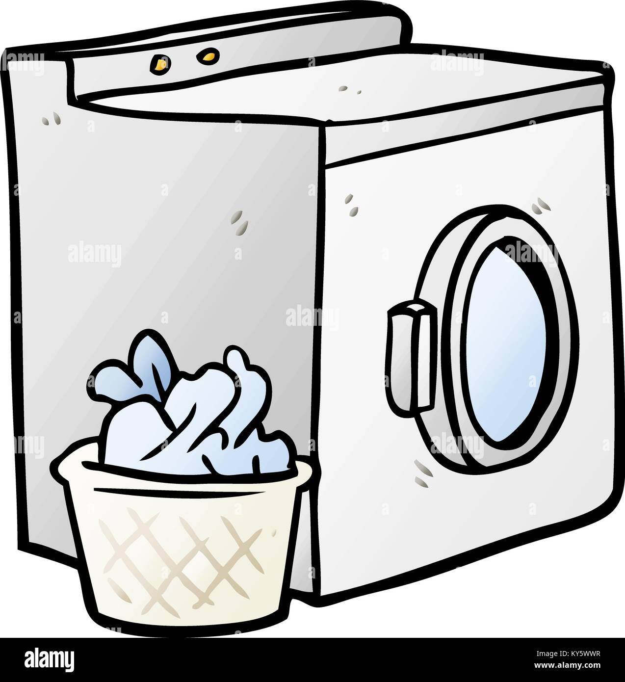 Lavadora y pila de dibujos animados Imagen Vector de stock - Alamy