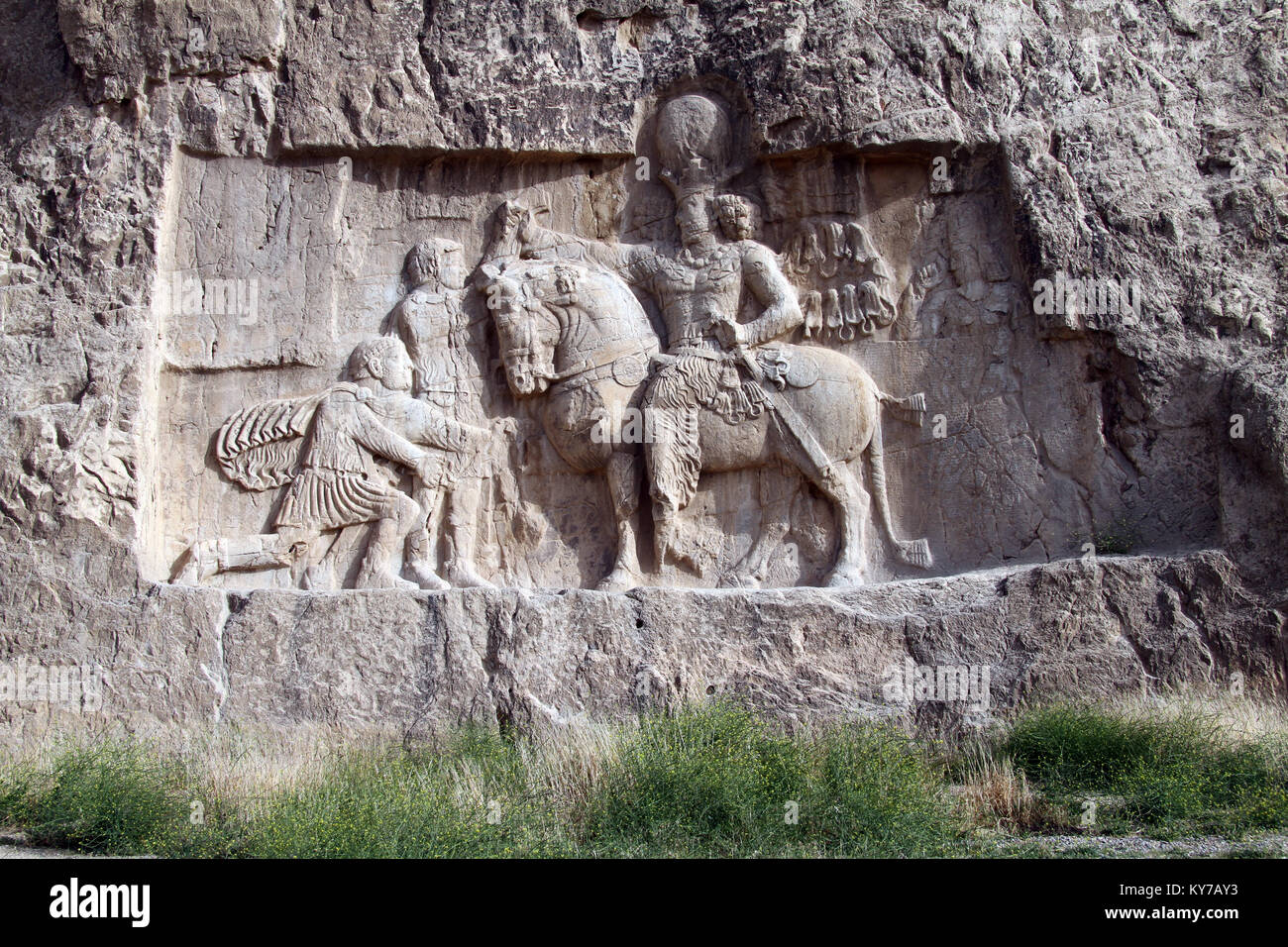 Bajorrelieve en el muro de la tumba real en Naqshe Rostam, Irán
