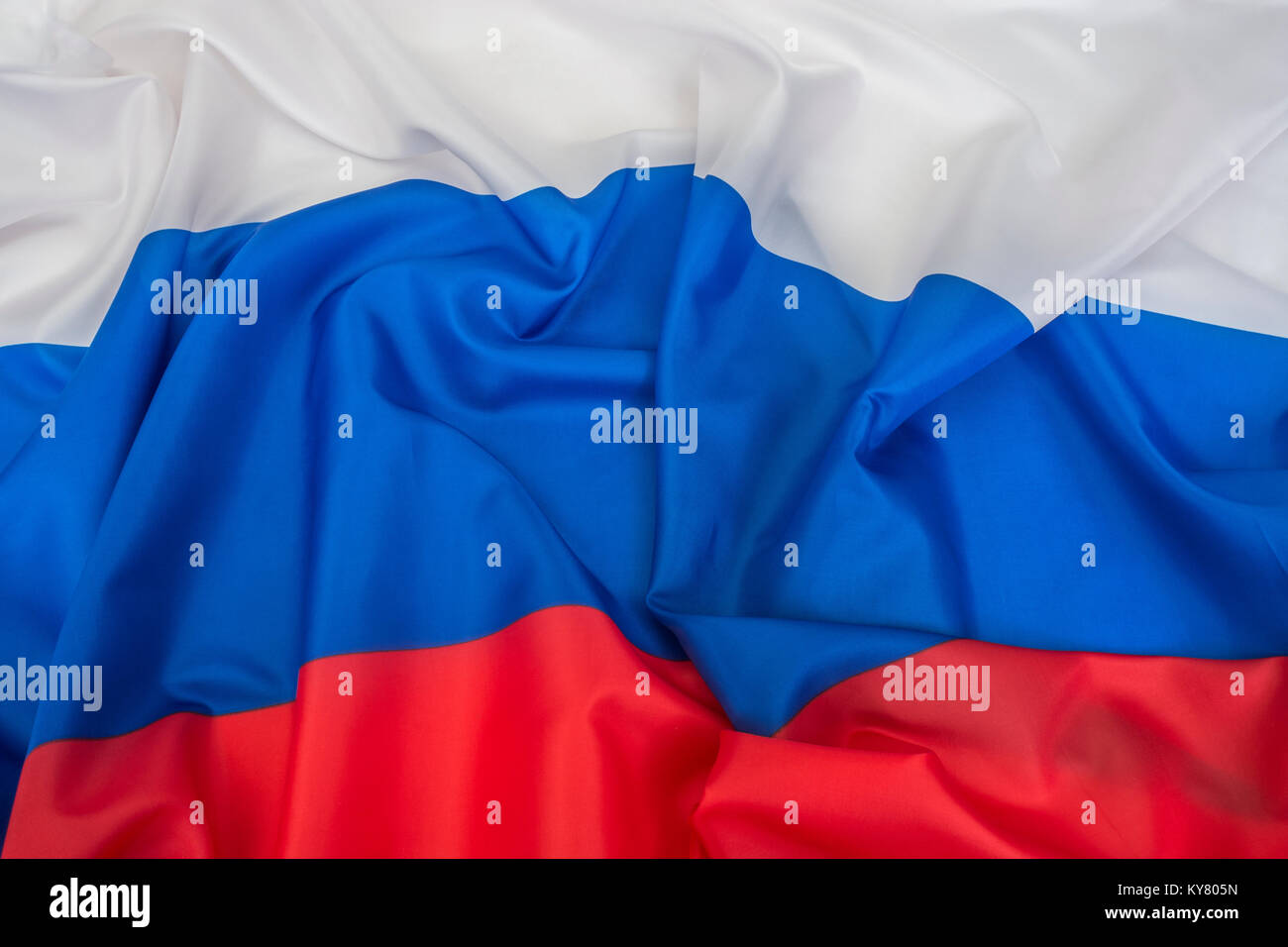 Gran rizó Federación de Rusia bandera. Foto de stock