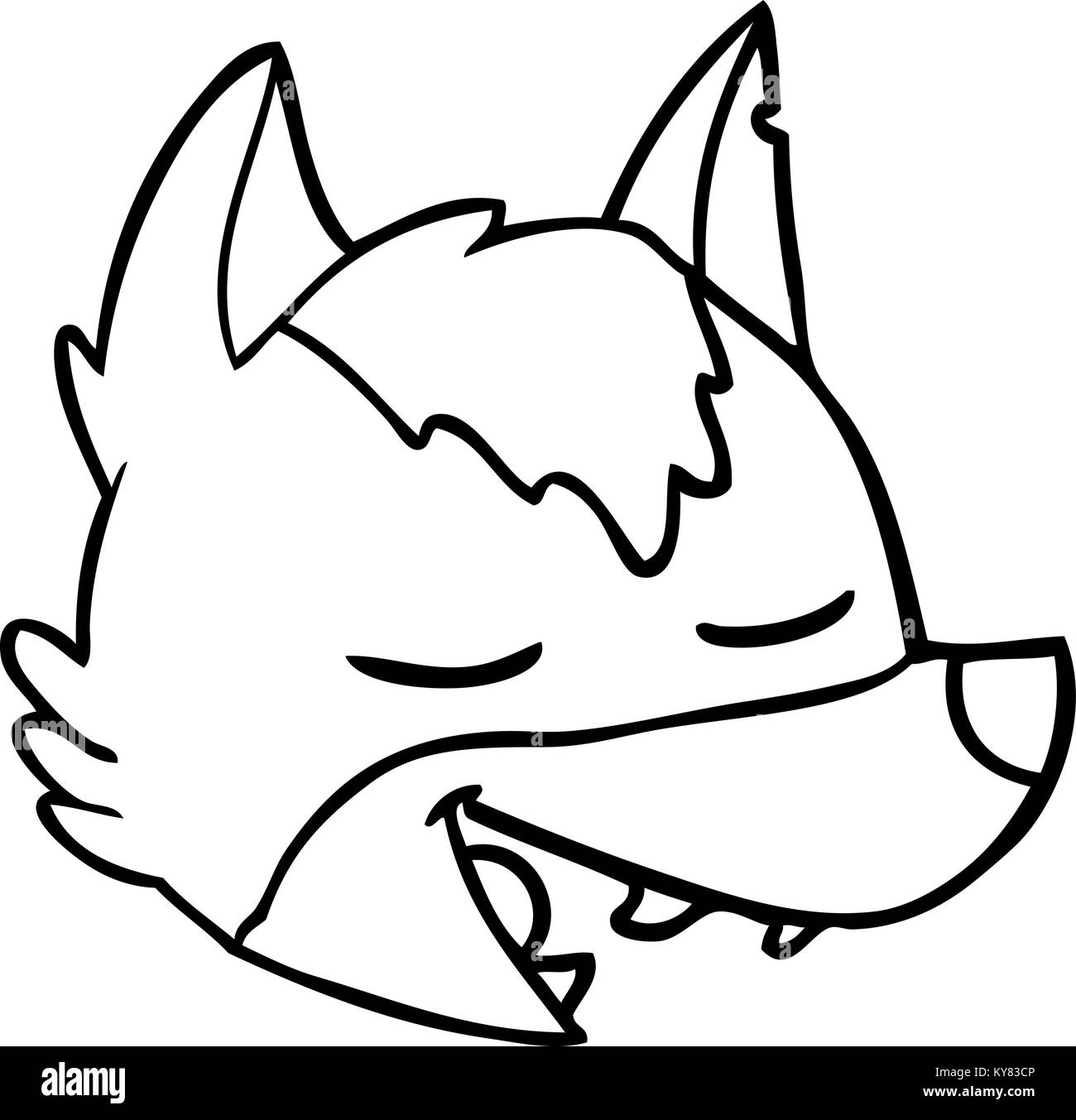 Cara de lobo de dibujos animados Imagen Vector de stock - Alamy