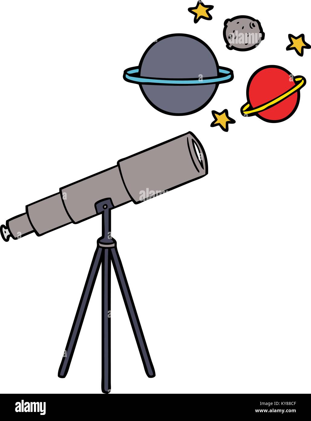 Telescopio de dibujos animados Imagen Vector de stock - Alamy